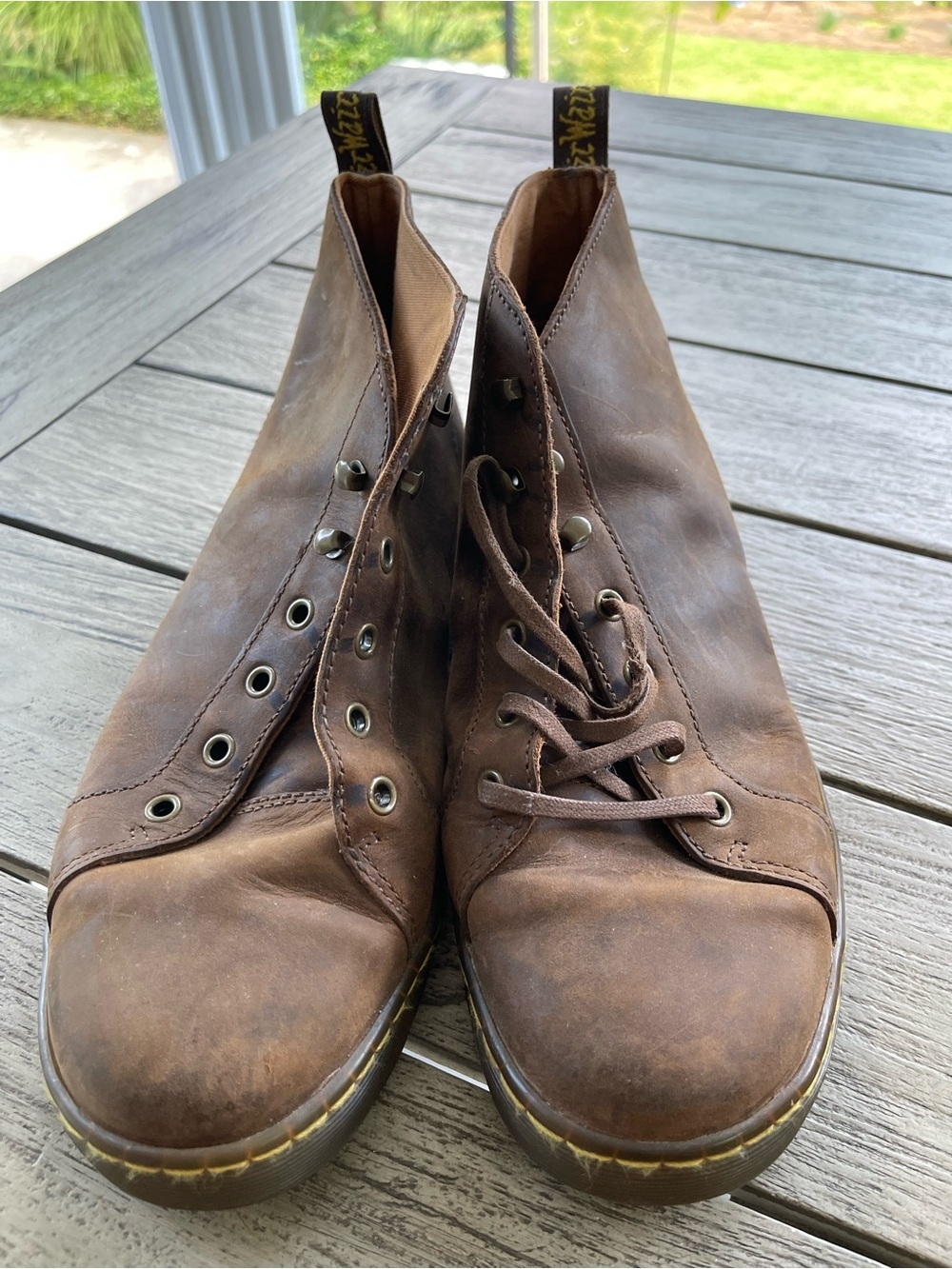 Dr. Martens Coburg Unisex Brown Leather Hiking Boots Size 10 Men 11 Women
